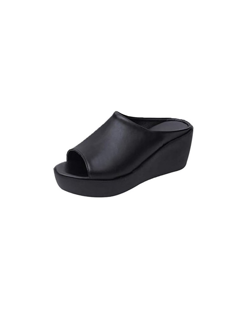 Slide Sandals for Women Casual Orthotic Espadrilles Sandals Beach Boho Sandals 2 Band Sandal 17-qrcvgj-d-black $15.83 Slippers