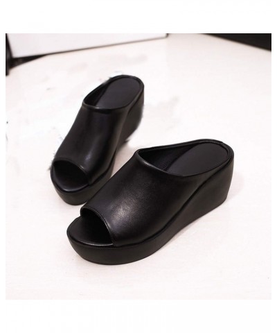 Slide Sandals for Women Casual Orthotic Espadrilles Sandals Beach Boho Sandals 2 Band Sandal 17-qrcvgj-d-black $15.83 Slippers