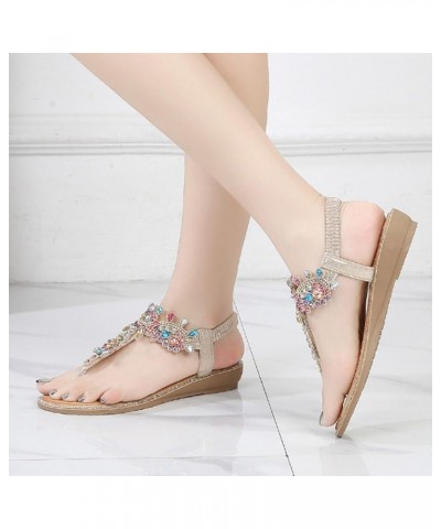 Heeled Sandals for Women Platform Espadrilles Sandals Heels Open Toe Elastic Ankle Strap Lightweight Flat Sandals 140-zoxro-d...