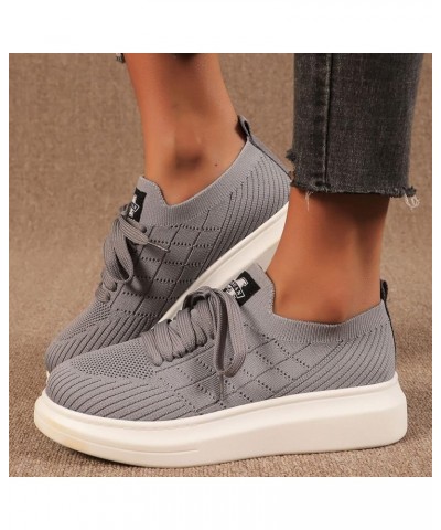 Womens Fashion Casual Sneakers Wide Width Breathable Running Flats Light Tennis Walking Shoes Platform Mesh Lace Up Sneaker S...