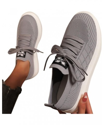 Womens Fashion Casual Sneakers Wide Width Breathable Running Flats Light Tennis Walking Shoes Platform Mesh Lace Up Sneaker S...