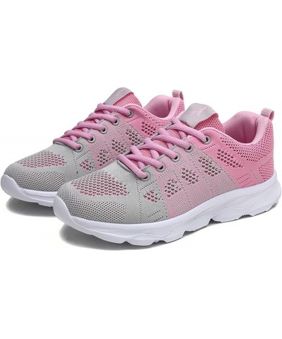 Women's Athletic Lightweight Casual Mesh Walking Shoes - Breathable Running Sneakers Oc4-pink $14.35 Athletic Shoes