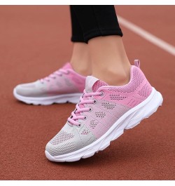 Women's Athletic Lightweight Casual Mesh Walking Shoes - Breathable Running Sneakers Oc4-pink $14.35 Athletic Shoes