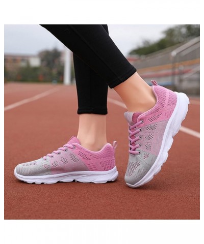 Women's Athletic Lightweight Casual Mesh Walking Shoes - Breathable Running Sneakers Oc4-pink $14.35 Athletic Shoes