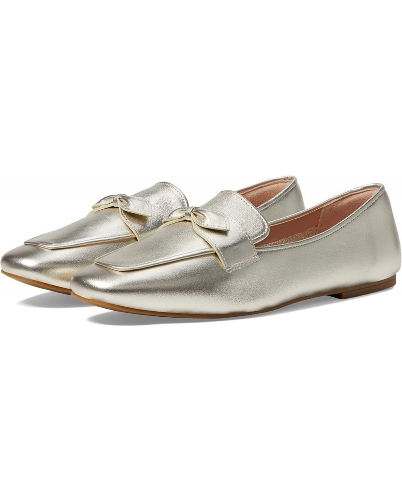 Women's York Bow Loafer Gold Leather $62.50 Loafers & Slip-Ons