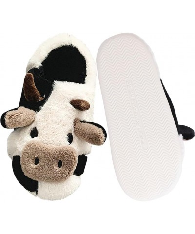 Cow Slippers for Women Men Cartoon Animal Cotton Slippers Fuzzy Plush Cow Slides Winter Warm House Slippers Cow (Wrap Heel) $...