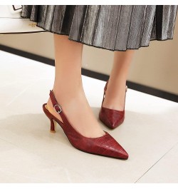 Women Elegant Slingback Sandals with Kitten Heel and Pointed Toe Dressy Sandals for Party/Wedding Red $26.46 Sandals