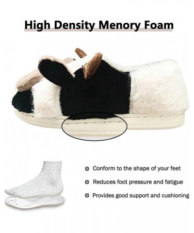 Cow Slippers for Women Men Cartoon Animal Cotton Slippers Fuzzy Plush Cow Slides Winter Warm House Slippers Cow (Wrap Heel) $...