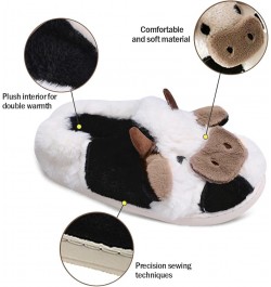 Cow Slippers for Women Men Cartoon Animal Cotton Slippers Fuzzy Plush Cow Slides Winter Warm House Slippers Cow (Wrap Heel) $...