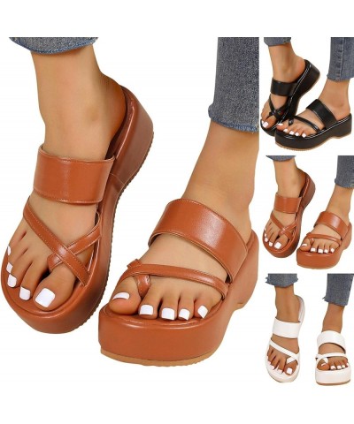 Fashion Women Summer Solid Wedges Breathable Slip On Open Toe Sandals Comfortable Beach Shoes Slippers Lightweight Memory M17...