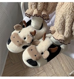 Cow Slippers for Women Men Cartoon Animal Cotton Slippers Fuzzy Plush Cow Slides Winter Warm House Slippers Cow (Wrap Heel) $...