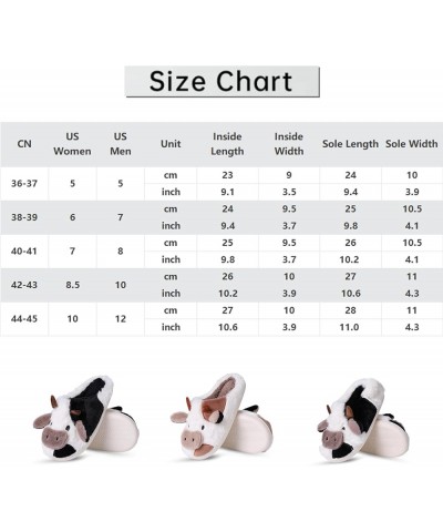 Cow Slippers for Women Men Cartoon Animal Cotton Slippers Fuzzy Plush Cow Slides Winter Warm House Slippers Cow (Wrap Heel) $...