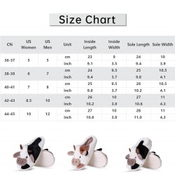 Cow Slippers for Women Men Cartoon Animal Cotton Slippers Fuzzy Plush Cow Slides Winter Warm House Slippers Cow (Wrap Heel) $...