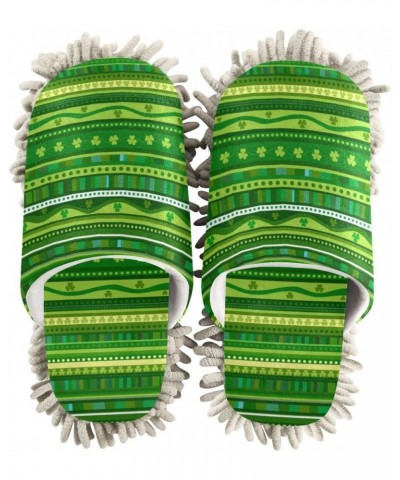 St.patrick's Day Stripe Mop House Slippers for Floor Cleaning Washable Dusting Shoes for Women Bathrooms Office Kitchens $9.2...