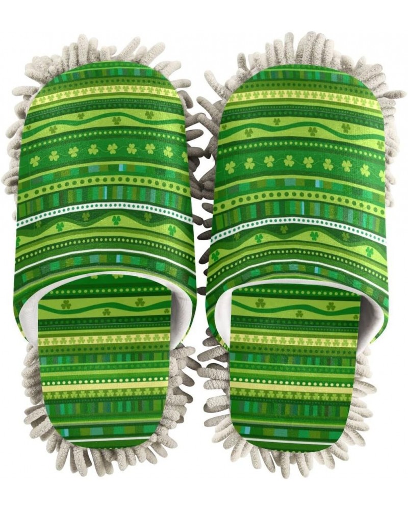 St.patrick's Day Stripe Mop House Slippers for Floor Cleaning Washable Dusting Shoes for Women Bathrooms Office Kitchens $9.2...