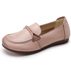 Women's Leather Loafers Breathable Driving Moccasins Lightweight Slip On Shoes Apricot $13.80 Loafers & Slip-Ons