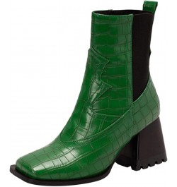 Motorcycle Boots Motorcycle Riding Boots Womens Work Boots Cowboy Boots Square Toe Green-d $25.98 Boots