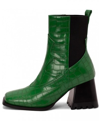 Motorcycle Boots Motorcycle Riding Boots Womens Work Boots Cowboy Boots Square Toe Green-d $25.98 Boots