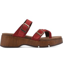 Women's Lefter Low Platform Sandal Cruella Red/Suede $29.77 Sandals