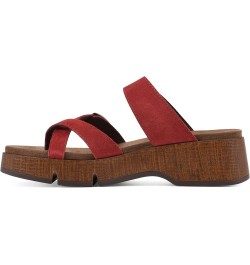 Women's Lefter Low Platform Sandal Cruella Red/Suede $29.77 Sandals