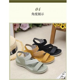 Women's comfortable walking sandals, high spring and thick soled sports heels, elastic waterproof platform shoes Black $18.79...