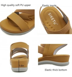 Women's comfortable walking sandals, high spring and thick soled sports heels, elastic waterproof platform shoes Black $18.79...