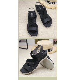 Women's comfortable walking sandals, high spring and thick soled sports heels, elastic waterproof platform shoes Black $18.79...