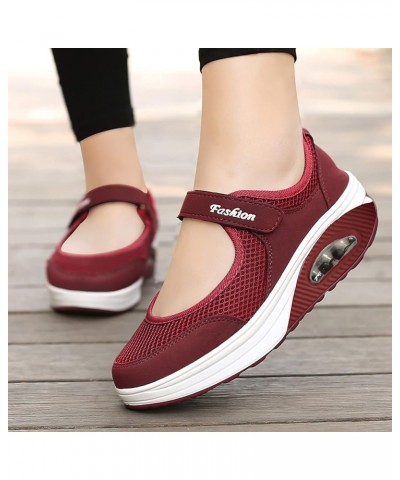 Womens Walking Sandals, Platform Sandals for Women Women's Slip On Mesh Walking Shoes Summer Slip-On Sandals Orthopedic Platf...