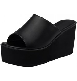 Summer Slip On Women Wedges Sandals Platform High Heels Fashion Open Toe Ladies Casual Shoes Comfortable (Color : Black Suede...