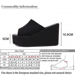 Summer Slip On Women Wedges Sandals Platform High Heels Fashion Open Toe Ladies Casual Shoes Comfortable (Color : Black Suede...