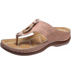 Womens Sandals Summers Thick Soled Breathable Outdoor Sandals Casual Dressy Sandals Closed Toe Sandal Pink $12.29 Sandals