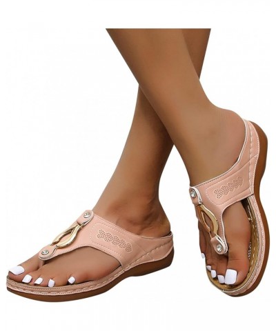 Womens Sandals Summers Thick Soled Breathable Outdoor Sandals Casual Dressy Sandals Closed Toe Sandal Pink $12.29 Sandals