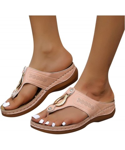 Womens Sandals Summers Thick Soled Breathable Outdoor Sandals Casual Dressy Sandals Closed Toe Sandal Pink $12.29 Sandals