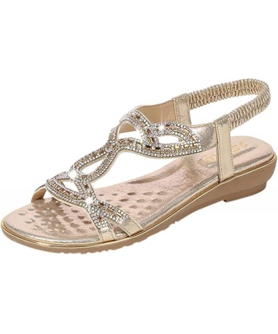 Flip Flops Spring Flat Sandals for Women Beach Gladiator Summer Falt Comfortable Trendy Retro 2024 Sling Sandals Y2K Gold $13...