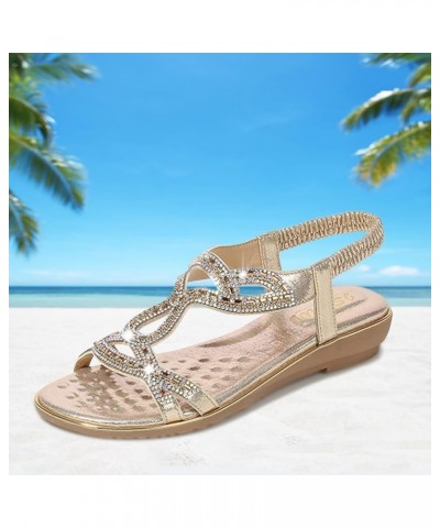 Flip Flops Spring Flat Sandals for Women Beach Gladiator Summer Falt Comfortable Trendy Retro 2024 Sling Sandals Y2K Gold $13...