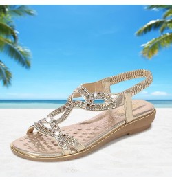 Flip Flops Spring Flat Sandals for Women Beach Gladiator Summer Falt Comfortable Trendy Retro 2024 Sling Sandals Y2K Gold $13...