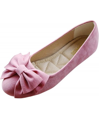 Women's Solid Suede Bowknot Flat Sandals Women Singles Shoes Flat Shoes Casual Dressy Shoes Slip On Work Shoes Red $13.07 San...