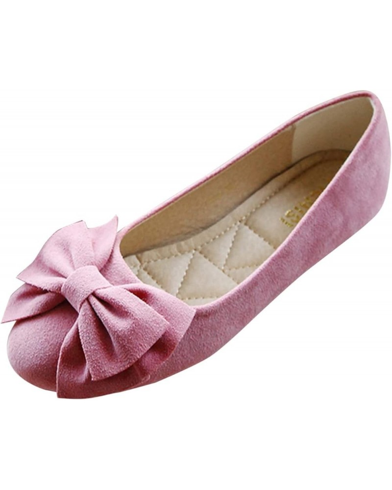 Women's Solid Suede Bowknot Flat Sandals Women Singles Shoes Flat Shoes Casual Dressy Shoes Slip On Work Shoes Red $13.07 San...