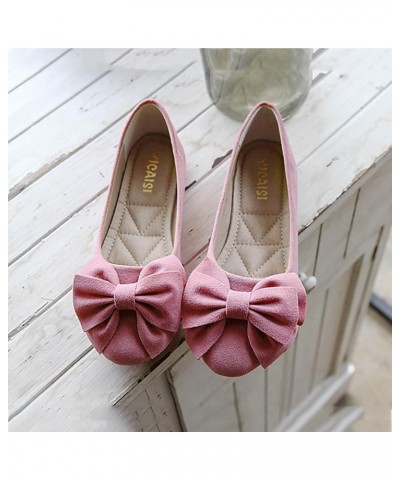 Women's Solid Suede Bowknot Flat Sandals Women Singles Shoes Flat Shoes Casual Dressy Shoes Slip On Work Shoes Red $13.07 San...