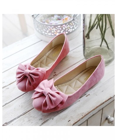 Women's Solid Suede Bowknot Flat Sandals Women Singles Shoes Flat Shoes Casual Dressy Shoes Slip On Work Shoes Red $13.07 San...