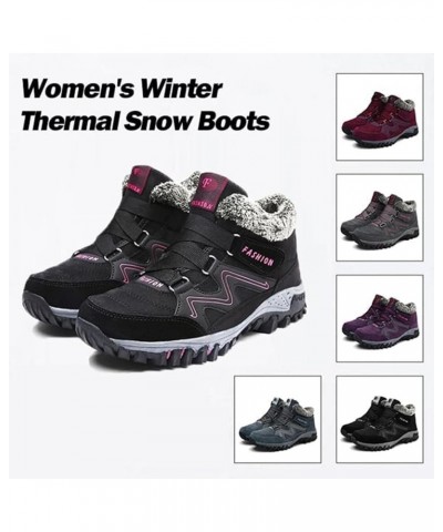 Women's Winter Thermal Boots for Women Waterproof Snow Winter Warm Hiking Shoes Black $24.29 Boots