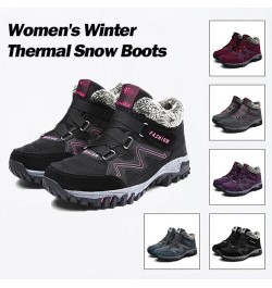 Women's Winter Thermal Boots for Women Waterproof Snow Winter Warm Hiking Shoes Black $24.29 Boots