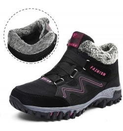 Women's Winter Thermal Boots for Women Waterproof Snow Winter Warm Hiking Shoes Black $24.29 Boots