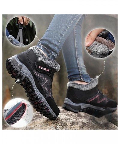 Women's Winter Thermal Boots for Women Waterproof Snow Winter Warm Hiking Shoes Black $24.29 Boots