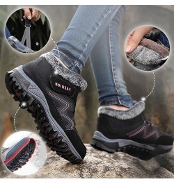 Women's Winter Thermal Boots for Women Waterproof Snow Winter Warm Hiking Shoes Black $24.29 Boots