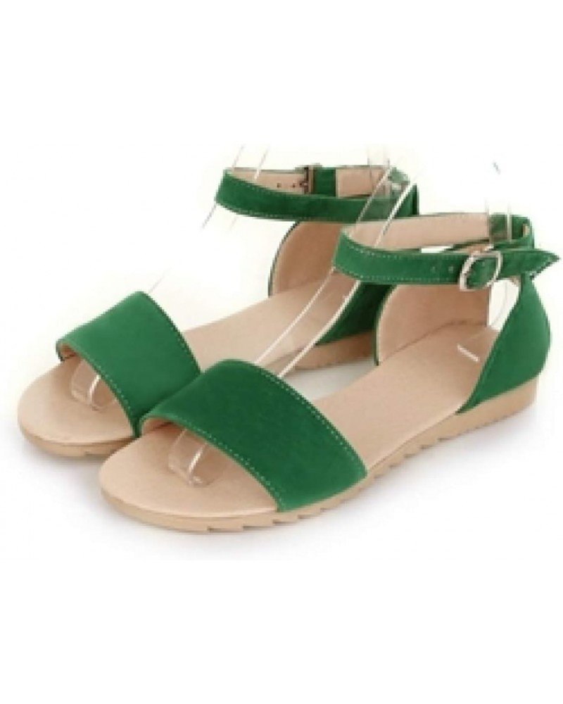 Women Open Toe Ankle Strap Sandals Buckle Breathable Summer Comfort Slingback Ladies Casual Sandal Green $26.99 Sandals