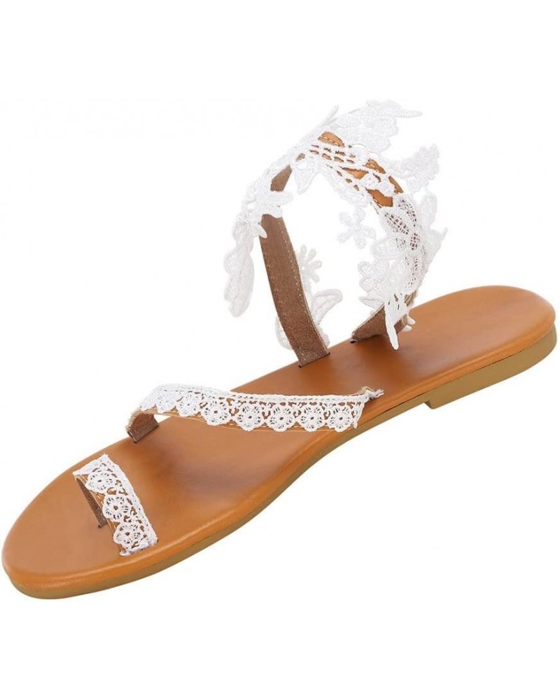 Women's Athletic Outdoor Sandals Comfortable Support Slip Slide Sandals Hiking Flat White $10.31 Sandals