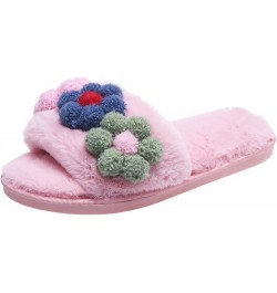 Women's Home Shoes, Indoor Slippers, Winter Warm Fluffy Trim Slides Winter Season Slippers Winter Slippers for Women Washable...