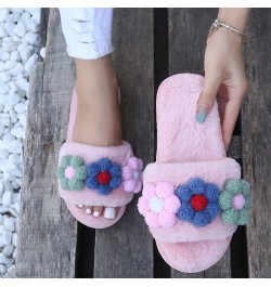 Women's Home Shoes, Indoor Slippers, Winter Warm Fluffy Trim Slides Winter Season Slippers Winter Slippers for Women Washable...