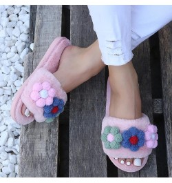 Women's Home Shoes, Indoor Slippers, Winter Warm Fluffy Trim Slides Winter Season Slippers Winter Slippers for Women Washable...